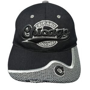 Chicago Strapback Baseball Cap Black One Size Adjustable Embroidered One Way